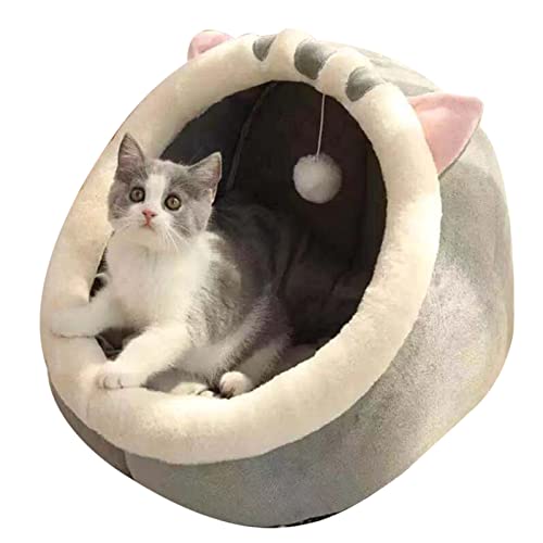 Katzenbett für Indoor-Katzen, kleine Hunde, warmes Bett, Haus, 34 cm, Welpenzelt, Bett, Kätzchenhöhle, waschbar, abnehmbar Katzenbett für Indoor-Katzen, kleine Hunde, warmes Bett, Haus, 34 cm, Welpenzelt, Bett, Kätzchenhöhle, waschbar, abnehmbar von HUANIZI