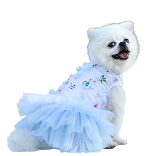 Spitzenkleid für kleine Hunde, modisch, für Geburtstagsparty, Welpen, Haustierkostüm, Blau Spitzenkleid für kleine Hunde, modisch, für Geburtstagsparty, Welpen, Haustierkostüm, Blau von HUANIZI