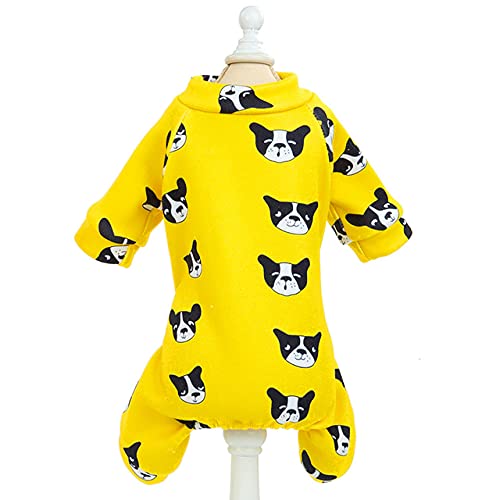 Baumwolle Hundebekleidung Haustier Overall Warme Haustiere Kleidung für kleine mittlere Hunde Kostüm Winter Hundekostüm,gelb,XL von HUANSUN
