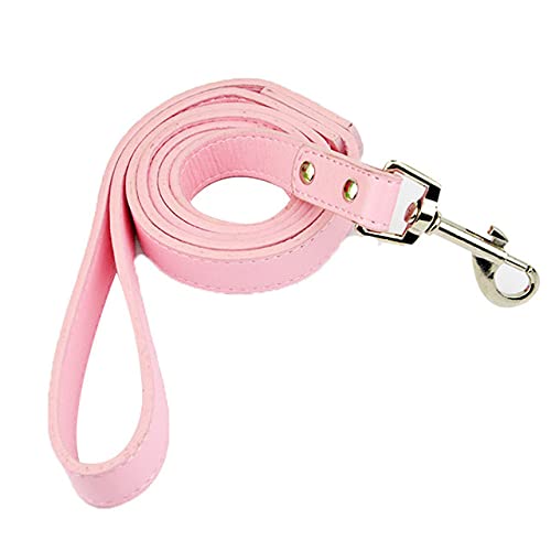 Farbe Small Medium Hundehalsband Runde Spikes Nietenbesetzte Hundehalskette Halsbänder für Walking Leash führt,Rosa Leine,L von HUANSUN
