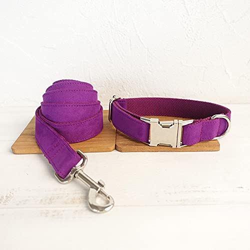 Halsband Poly Satin und Nylon lila 5 Größen Hundehalsband und Leine,Hundehalsband Leine Set,S von HUANSUN