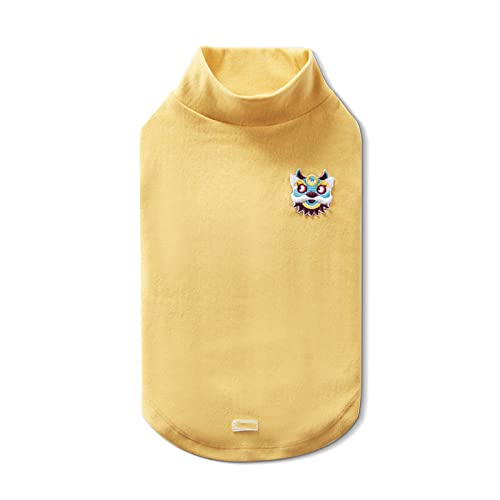 Haustier Hund Kleidung Pyjamas Unterhemden Katze Welpen Kleidung Warmes Hemd Haustier Outfit T-Shirt für Hund Herbst Winter,gelb,M von NC