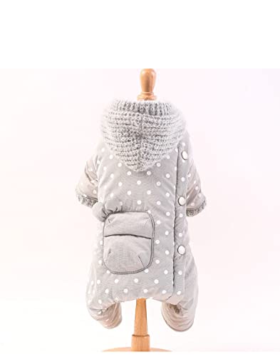 Herbst Winter Hundebekleidung Samt Baumwolle Vierbeiner Welpen Outfits Haustier Bekleidung Kleine Hundebekleidung,grau,XL von HUANSUN