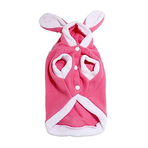 Herbst und Winter niedliche Kaninchenohren Haustier Hund Katze Kleidung Hoodie Kleidung Bekleidung Hoodie Heimtierbedarf,Rosa,XL von HUANSUN