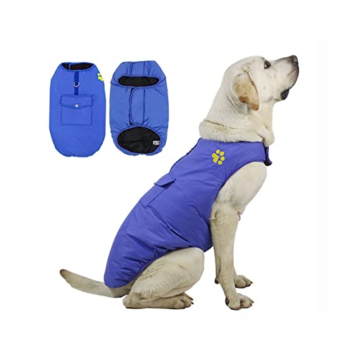 Hundebekleidung Haustier Hundebekleidung Baumwollweste Hund Baumwollgeschirr Kleidung Doppelseitig tragbar warm 6 Farben,Blau,3XL von HUANSUN