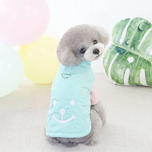 Hundebekleidung Lächeln Winter Warme Katzenmantel Weste Rosa/Marine/Blau Haustierbekleidung Outfits Für Kleine Hunde,Grün,XXL von HUANSUN