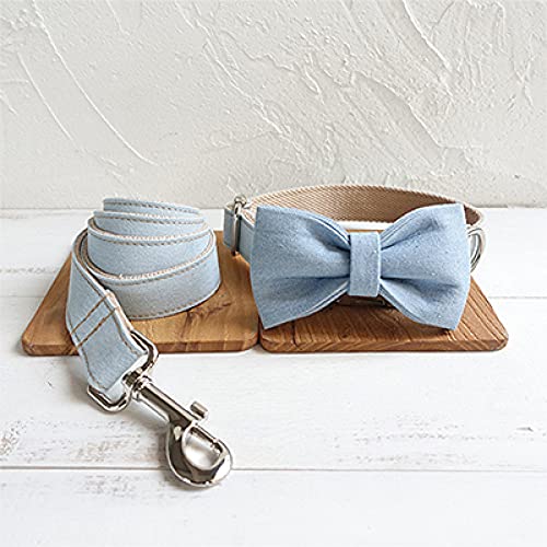 Hundehalsband Halsband blau und weiß 5 Größen Hundehalsband,Fliege Halsband Leine,S von HUANSUN