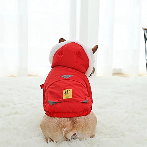 ​Hundekleidung Mantel Winter Warm Haustier Hundejacke Welpenkleidung Hoodies Für Kleine Mittlere Hunde Welpen Outfit,rot,xs von HUANSUN