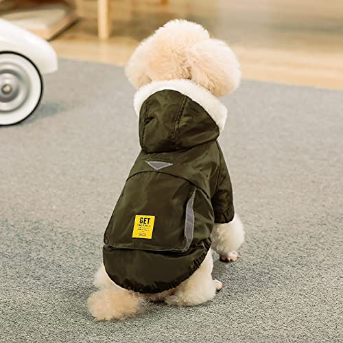 ​Hundekleidung Mantel Winter Warme Haustier Hundejacke Welpenkleidung Hoodies Für Kleine Mittelgroße Hunde Welpen Outfit,grün,M von NC