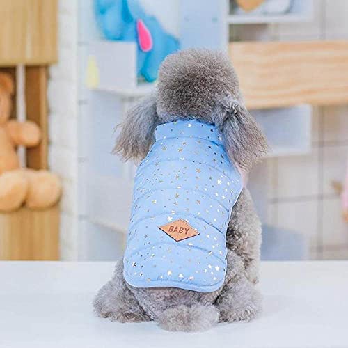 Hundemantel Jacke Warme Haustier Hundebekleidung für kleine mittelgroße Hunde Kostüm Kleidung für Hunde Jacke,Blau,XXL 6,8KG von HUANSUN