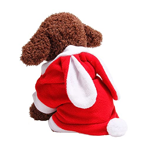 Hundetücher Pet verwandelt Sich in Hand-Vlies warme Hundekaninchen Winterkleidung süße Haustierkaninchenkleidung Welpenkleidung,rot,xs von HUANSUN