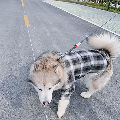 Kariertes Hundehemd Medium Large Hundebekleidung Mode Haustierkleidung für große Hunde Kostüm Haustierhemden,Schwarz,4XL Pet 20,25KG von HUANSUN