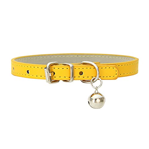 Kleines Hundehalsband aus Leder mit Glocke Sicherheitsverstellbare Katze Kätzchen Riemen Welpenhalsketten Halsbänder Heimtierbedarf,als Bild8,xs von HUANSUN