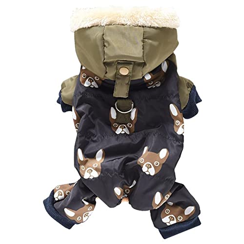 Kostüme für Hunde Winter Warme Schnee Daunenjacke Mantel für Welpen Kleine Mittelgroße Tier Möpse Haustier Katze Kleidung Waren,Schwarz,XL von HUANSUN