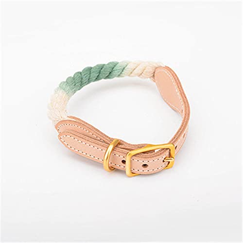 Leder Hundehalsband Rainbow Woven Cotton Traction Rope Small Medium Large Card Hunde und Katzen,als Bild1,L von HUANSUN