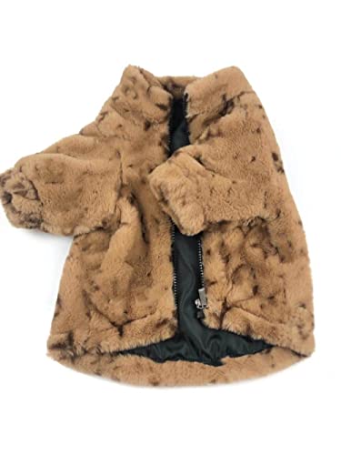 Mode Winter Haustier Hundebekleidung Braun Beige Rosa Welpen Haustier Katze Mantel Jacken Für Hunde Outfit Chihuahua Kleidung Overalls,braun,M von HUANSUN