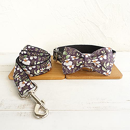 Mode weiches hartnäckiges Hundehalsband mit kleinen Blumen Hundehalsbänder 5 Größen,Fliege Halsband Leine,S von HUANSUN