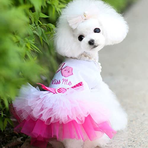 Neue Kristall Bowknot Hunderock Haustier Tuch Sommer Nette Coole Atmungsaktive Hundekleid Kleidung Für Kleine Mittlere Hunde Größe XS-2XL,4,XL von NC