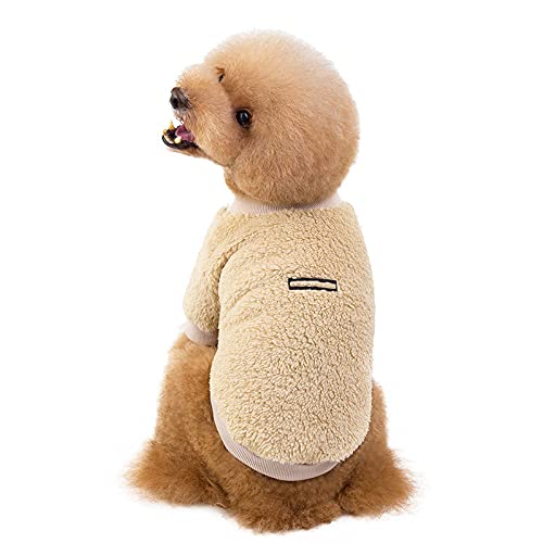 Print Dog Hoodie Warmer Hund Winterkleidung für kleine mittlere Hunde Kostüm Flanell weiche Welpen-Haustier-Kleidung für Hunde,Beige,S von NC