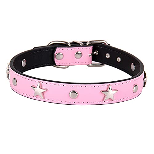 S/M/L Sternbesetztes Hundehalsband aus Leder Welpenhalsbänder für kleine mittelgroße Hunde Katzenhalsband Haustierbedarf Halsbänder von HUANSUN