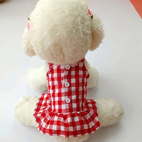 Sommer-Hundekleidung Niedliches Blumen-Sling-Kleid Dünner Rock-Sonnenschutz für kleinen Hund Pudel-Kostüm-Welpen-Haustier-Kleider,rot,L von NC