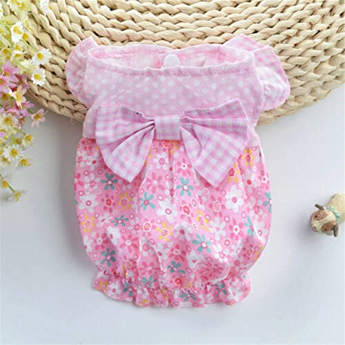 Sommer-Nette Blumen-Blumendruck-Hundekleid für kleine Hundekleidung Haustier-Hunderock-Haustier-Kleidung Mode-Welpen-Minikleid, Rosa, XL von NC