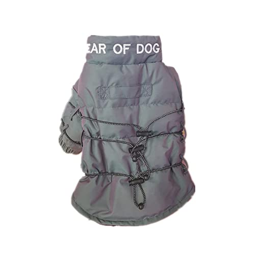 Verdickte reflektierende   Daunenjacke Hundebekleidung Herbst Winter Warme mittlere und kleine Kleidung,Laser-Daunenjacke,S von HUANSUN