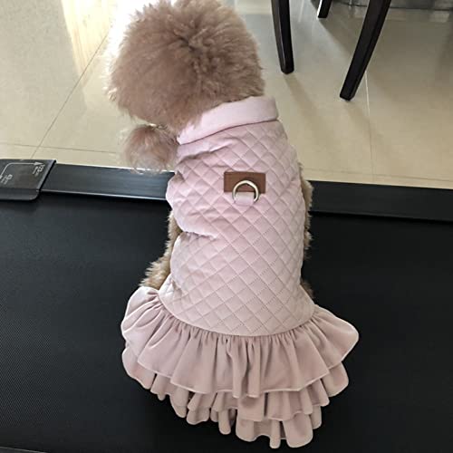Warme Haustier Hund Kleid Weste Jacke für Hunde Katzen Winterkleidung Maltesische Kleidung Welpen Mantel Kostüm für Haustiere Hunde,rosa Kleid,XL von HUANSUN