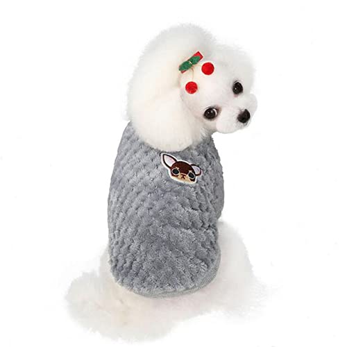 Weiche warme Fleece-Haustierkleidung Niedlicher Streifenmantel Kleiner mittlerer Hund Katze Hemdjacke Winter-Outfit,2,XXL von HUANSUN