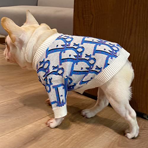 Weicher Hundepullover Haustier Outfit Kostüm Mode Pullover für kleine große Hundekleidung,Blau,L,Brust,48cm von HUANSUN