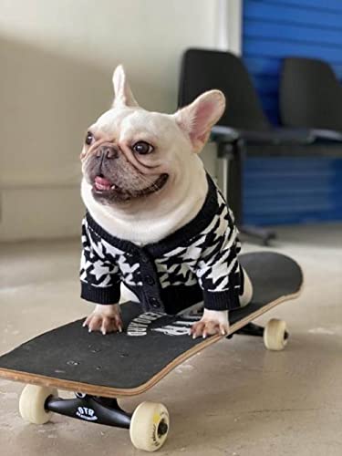 Weicher Hundepullover Haustier Outfit Kostüm Mode Pullover für kleine große Hundekleidung,Schwarz hinzufügen Weiß,XL,Brust,53cm von HUANSUN
