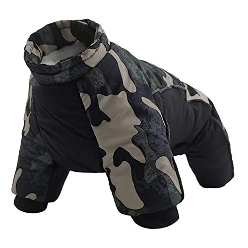 Winter-Haustier-Hunde-warme Kleidung für kleine mittlere Hunde verdicken warmen Hund-Overall-Hoodie-Mantel-Hundebekleidung warm halten, graue Tarnung, XXXL von HUANSUN