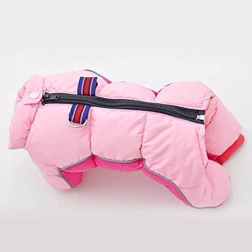 Winter-Hundebekleidung Hundeoverall für kleine Hunde Super Warmer weicher Welpen-Schneeanzug für weibliche/männliche Hundeverwendung,Rosa,18 von NC