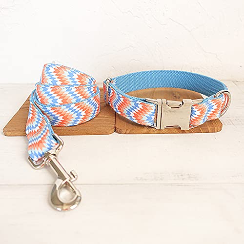 hochwertiges personalisiertes Halsband verstellbare Hundehalsbänder Leine mit Fliege 5 Größen, Hundehalsband Leine Set, XL von NC