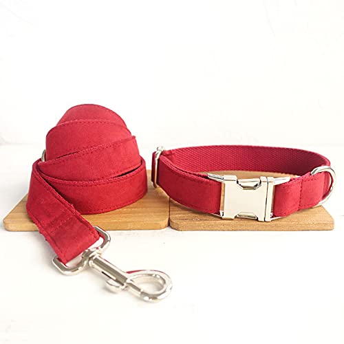 hundehalsband rotes Halsband Poly Satin und Nylon 5 größen rotes hundehalsband und Leine,Hundehalsband leinenset,M von HUANSUN
