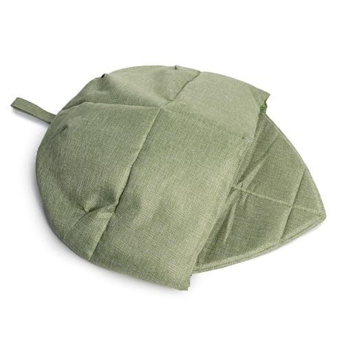 Haustierbett, Höhlenblatt-Design, weich und langlebig, warme Höhle, Katzenbett, 56 x 50 cm, Grün von HUASOE