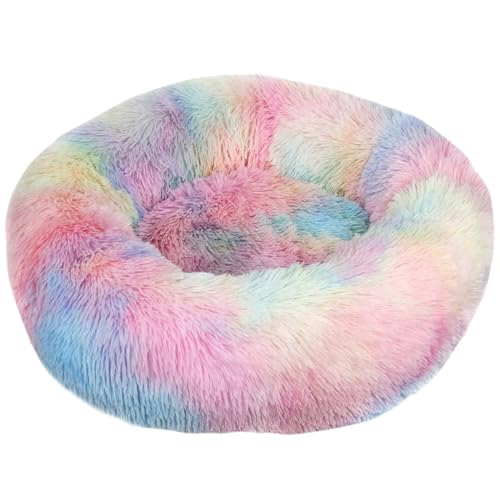 HUAXIQUE Hundebett Waschbar Fluffy Hundebett Mittelgroße Hunde Hundebett für Große Waschbar Haustierbett Flauschiges Hundebett 90cm Regenbogen HUAXIQUE Hundebett Waschbar Fluffy Hundebett Mittelgroße Hunde Hundebett für Große Waschbar Haustierbett Flauschiges Hundebett 90cm Regenbogen von HUAXIQUE