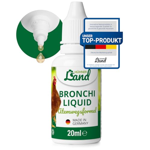 HÜHNER Land Bronchi Liquid 20ml für Hühner mit Salbei & Thymian I Bronchial Tropfen für Hühner & Geflügel oder als Spray für den Hühnerstall von HÜHNER Land