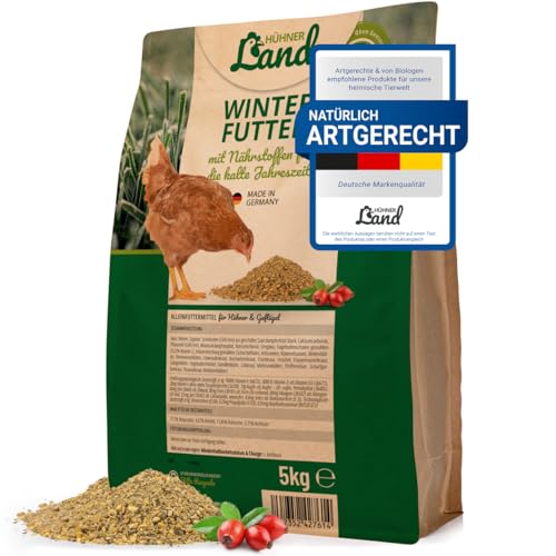 HÜHNER Land Hühnerfutter - Winterfutter für Hühner 5kg I Winterkorn, Hühnerfutter Ohne Gentechnik, Ohne Zusätze I Alleinfutter Hühner Winterfit für Immunsystem & Stoffwechsel von HÜHNER Land