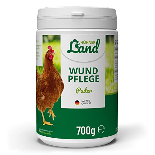 HÜHNER Land Wundpflege Puder für Hühner 700g – mit natürlichen Mineralkomplexen I Pflege bei Verletzungen von Hühnern, Wachteln & Geflügel von HÜHNER Land