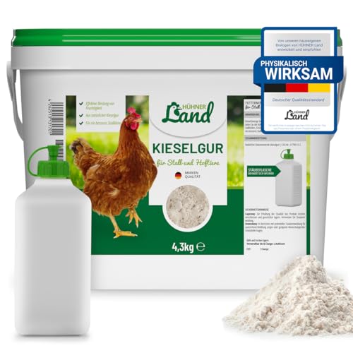 HÜHNER Land Kieselgur für Hühner 4,3kg INKLUSIVE Stäubeflasche - Reines Kieselgur Hühner Pulver, Kieselerde Pulver, Naturprodukt für Hühnerstall, Laborgeprüft für Geflügel Betriebe HÜHNER Land Kieselgur für Hühner 4,3kg INKLUSIVE Stäubeflasche - Reines Kieselgur Hühner Pulver, Kieselerde Pulver, Naturprodukt für Hühnerstall, Laborgeprüft für Geflügel Betriebe von HÜHNER Land