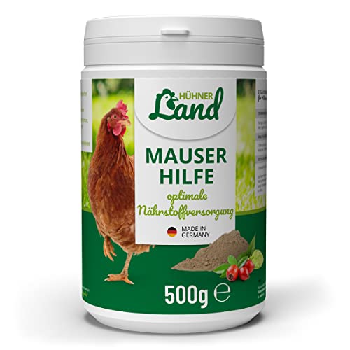 HÜHNER Land Mauserhilfe für Geflügel 500g I Futterergänzung für Hühner, Vitamin B, Gefieder und Stoffwechsel, natürliches Hühnerfutter von HÜHNER Land