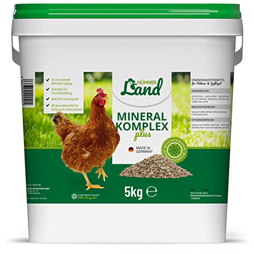 HÜHNER Land Mineral Komplex Plus 5kg mit Anis - Hühnerfutter Ergänzungsfuttermittel mit Muschelgrit für Hühner, Legehühner, Wachteln & Geflügel von HÜHNER Land