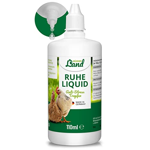 HÜHNER Land Ruhe Liquid – Anti-Stress Tropfen für Hühner, Wachteln & Geflügel, Beruhigungsmittel gegen Stress und Angst | natürliche Entspannung für Hühner mit hoher Akzeptanz, 110ml von HÜHNER Land