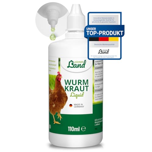 HÜHNER Land Wurmkraut Liquid 110ml für Hühner & Geflügel, Wurmkur sekundierend für Hühner, natürliche Rezeptur, Wurmmittel sekundierend, kein Anthelminthikum von HÜHNER Land