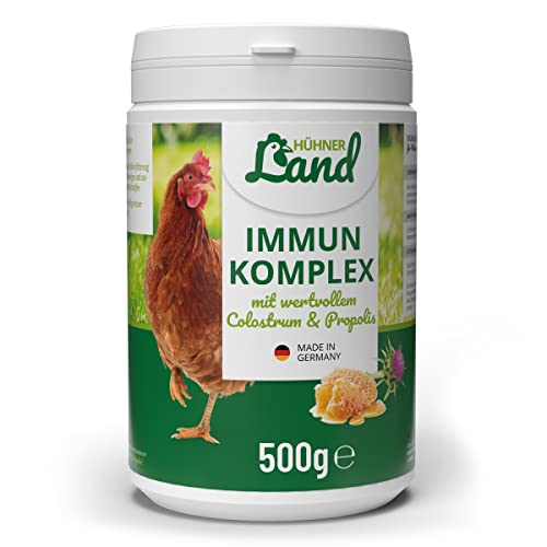 HÜHNER Land Immun Komplex 500g für Hühner, Küken & Geflügel I Futterergänzung für Hühnerfutter, Geflügel Futter mit Bierhefe I Hühner Immunstärkung von HÜHNER Land