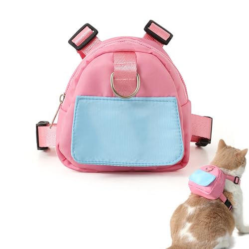 Katzen-Rucksack-Geschirr, niedlicher Hunderucksack, Hundekotbeutelspender, verstellbare Katzentragetasche, Reißverschluss, Welpenkätzchen-Geschirr, Rucksack für den täglichen Spaziergang, Reisen, Katzen-Rucksack-Geschirr, niedlicher Hunderucksack, Hundekotbeutelspender, verstellbare Katzentragetasche, Reißverschluss, Welpenkätzchen-Geschirr, Rucksack für den täglichen Spaziergang, Reisen, von HUEOKNEG