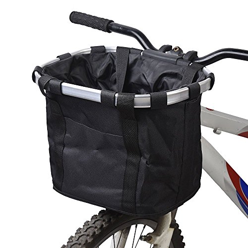 HUFACAI Abnehmbarer Fahrradkorb aus Segeltuch, Transportkorb für Haustiere, Rahmen aus Aluminiumlegierung von HUFACAI