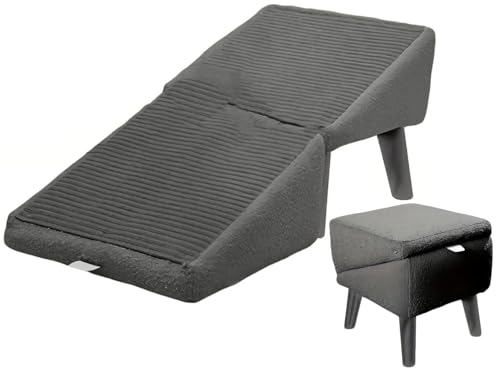 Geteilter Fußhocker, Hunderampe, Geteilte Ottomane, Hunderampe, All-in-One, Leichte, Zusammenklappbare Haustierrampen, Treppe For Die Couch, Multifunktionale Aufbewahrungsfußstütze, Rutschfeste, Stabi von HUFENYU