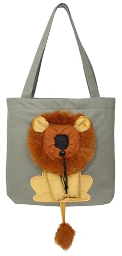 HUFENYU Hundetragetasche in Löwenform, Hundetasche in Löwenform, atmungsaktiver Rucksack in Löwenform for kleine Hunde und Katzen(Navy Gray,L) von HUFENYU